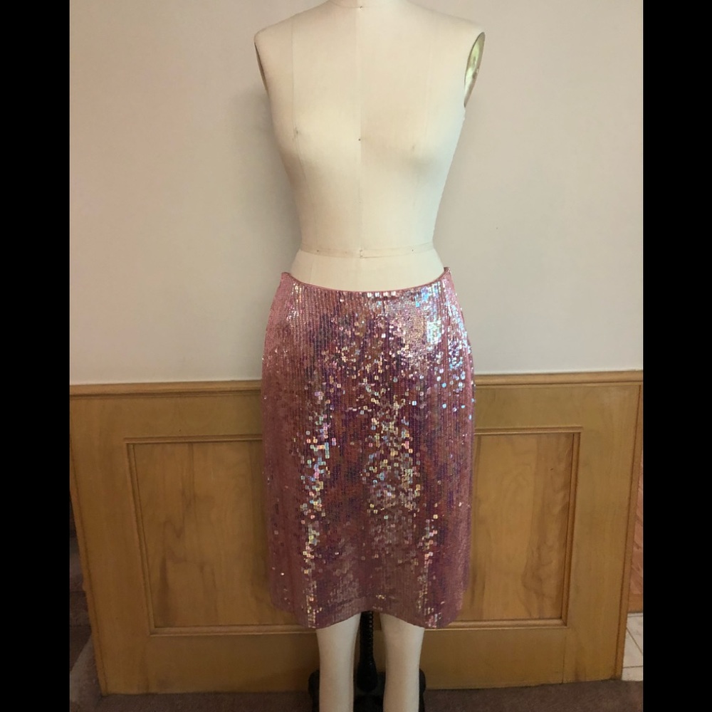 Forte pink sequins pencil skirt